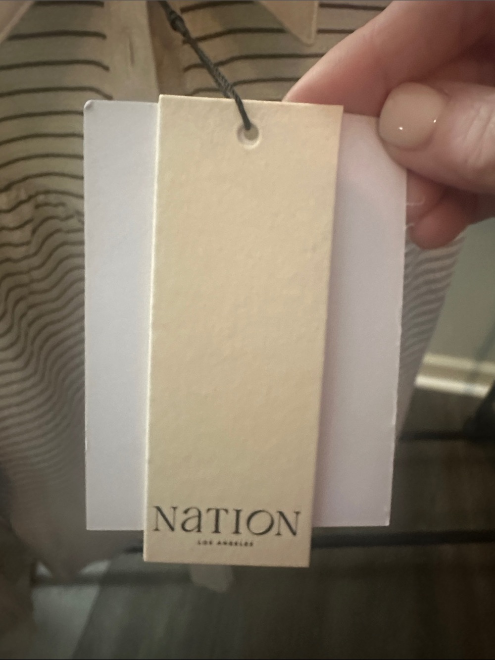 Nation Cream and Black Striped Long-Sleeve NWT - Picture 2 of 4